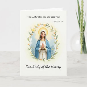Our Lady of the Rosary God's Peace and Blessings Card