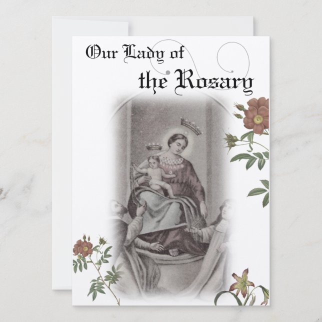 Our Lady of the Rosary Prayer card (Front)