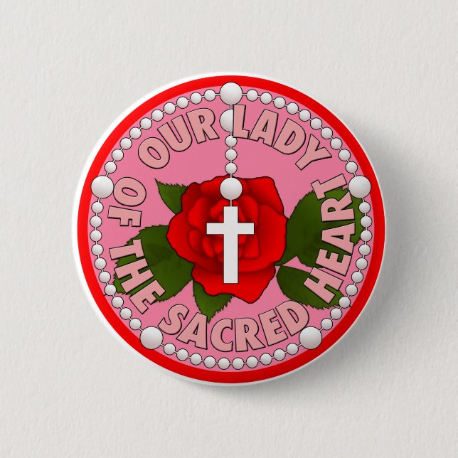 Our Lady of the Sacred Heart 6 Cm Round Badge (Front)
