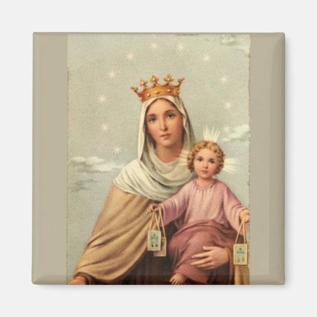 Our Lady of the Scapular With Baby Jesus Magnet (Front)