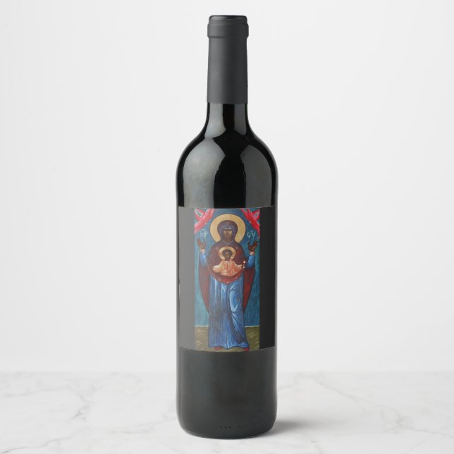 Our Lady of the Sign Eternal Light Art Print Wine Label (Front)