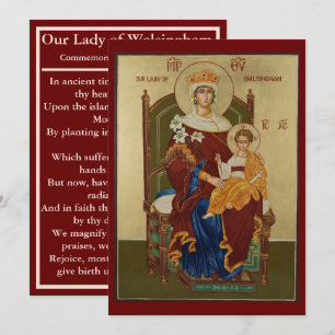Our Lady of Walsingham prayer card