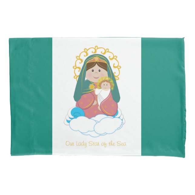 Our Lady Star of the Sea Pillowcase (Front)