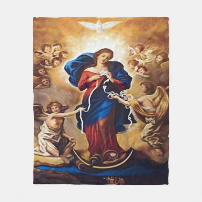 Our Lady Undoer of Knots Fleece Blanket (Front)