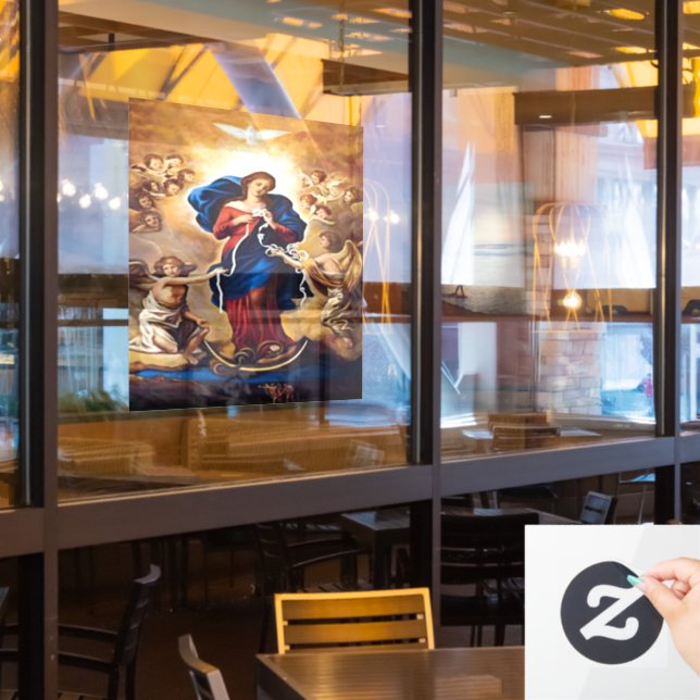 Our Lady Undoer of Knots Window Cling (Restaurant Window)