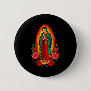 Our Lady Virgen De Guadalupe Saint Virgin Mary - C 6 Cm Round Badge