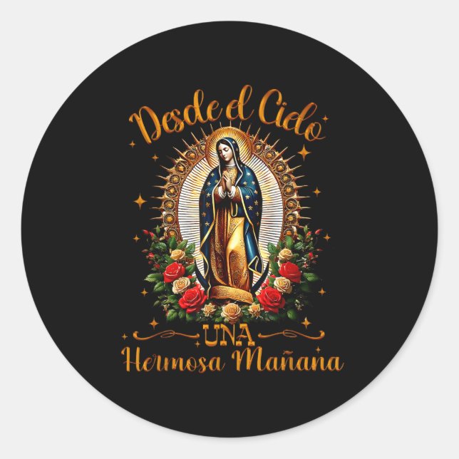 Our Lady Virgen De Guadalupe Saint Virgin Mary Nk  Classic Round Sticker (Front)
