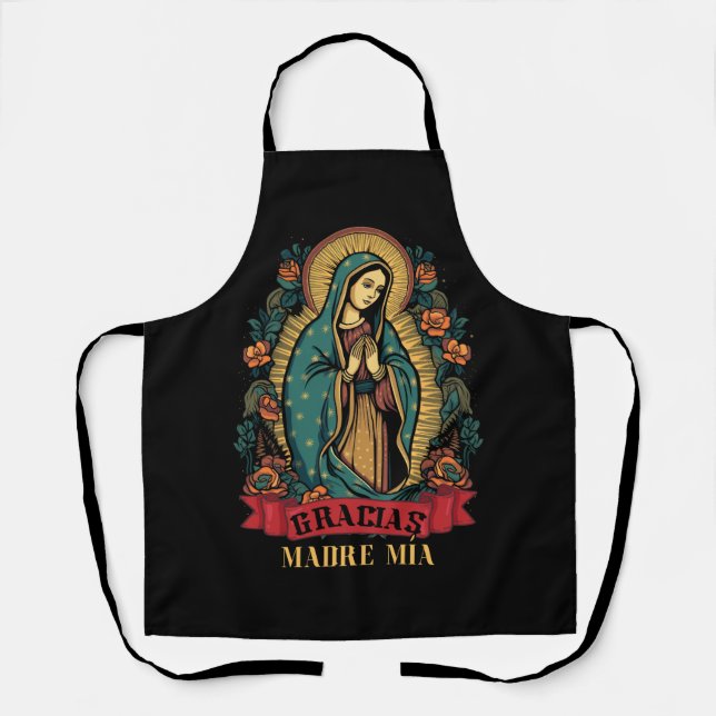 Our Lady Virgen De Guadalupe Virgin Mary Gracias M Apron (Front)