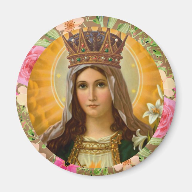 Our Lady Virgin Mary Religious Catholic Magnet (Front)