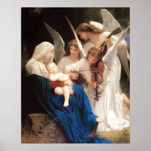 Our Lady Virgin Mary Song of Angels Print Poster