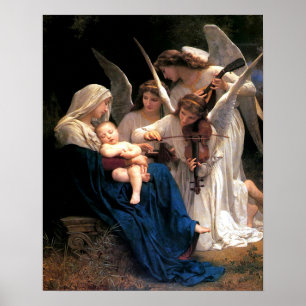 Our Lady Virgin Mary Song of Angels Print Poster