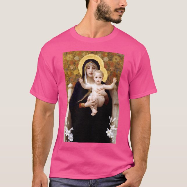 Our Lady Virgin Of The Lilies Bouguereau T-Shirt (Front)