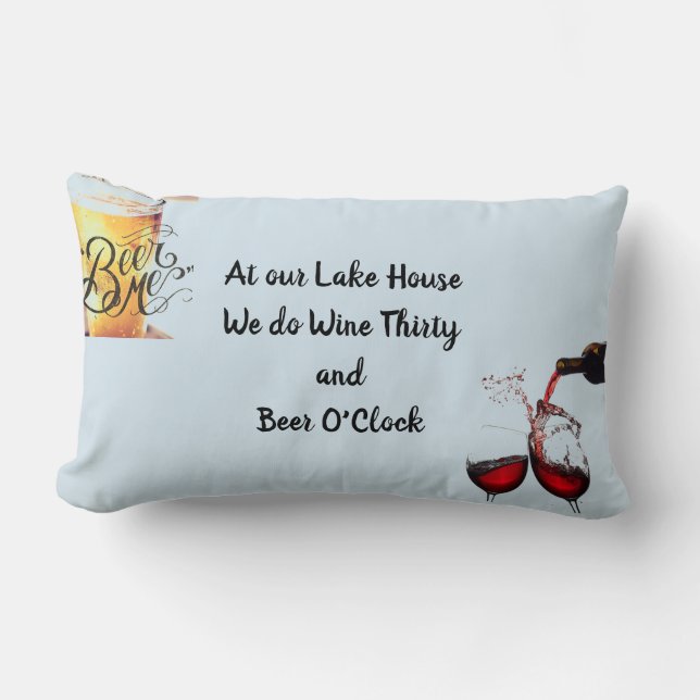 **OUR LAKE HOUSE RULES ON DRINKING** PILLOW (Front)