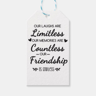 Our Laughs Are Limitless Friendship Quote Gift Tags