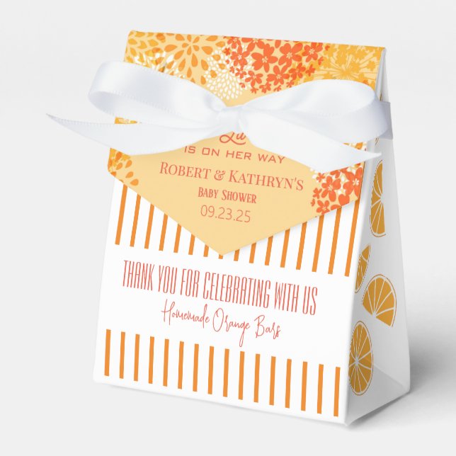 "Our Lil Cutie" Baby Shower Personalised  Favour B Favour Box (Front Side)