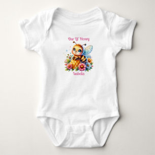 Our Lil' Honey Honeybee themed Personalised Baby Bodysuit