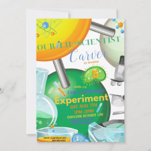 Our Lil Scientist Birthday Invitation Card