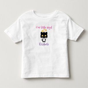 Our Little Angel Black Cat Personalised Toddler T-Shirt
