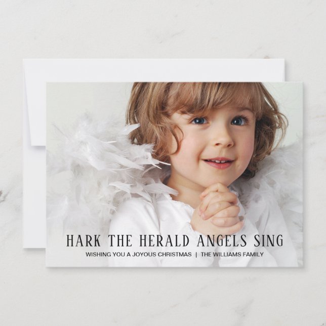 Our Little Angel Full Photo Holiday Greeting Card (Front)