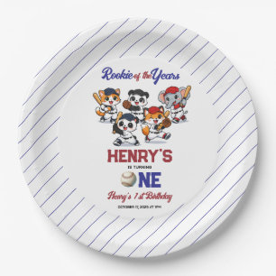 Our Little Animals Baseball 1st Birthday Party Paper Plate
