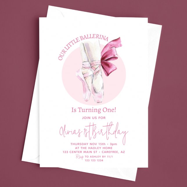 Our Little Ballerina 1st Birthday Invitation (Creator Uploaded)