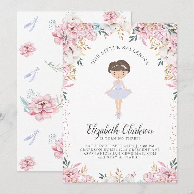 Our Little Ballerina Birthday Card (Front/Back)