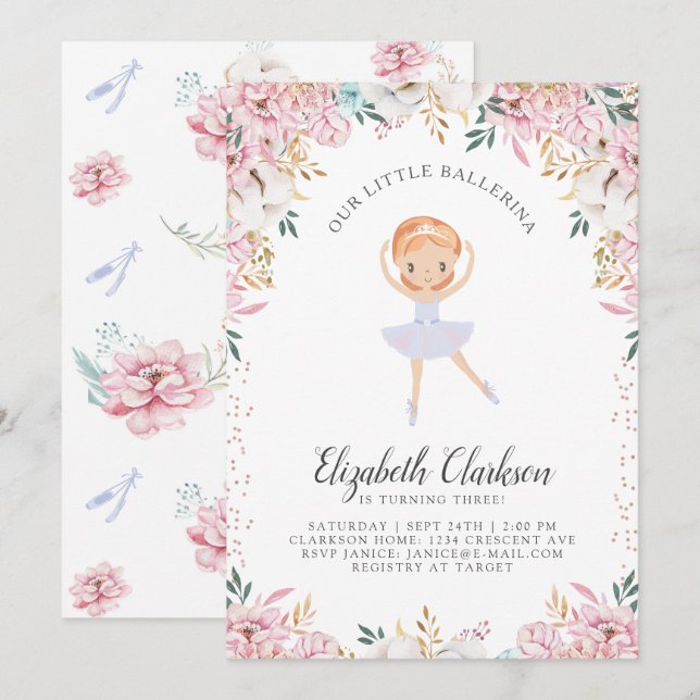 Our Little Ballerina Birthday Card (Front/Back)