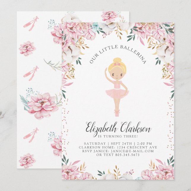 Our Little Ballerina Birthday Card (Front/Back)