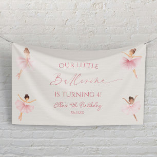 Our Little Ballerina Pink Ballet Birthday Party Banner