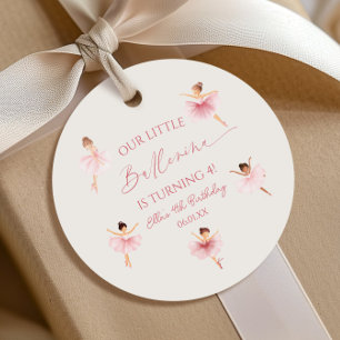 Our Little Ballerina Pink Ballet Birthday Party Favour Tags