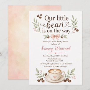 Our Little Bean Coffee Baby Shower Invitation