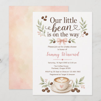 Our Little Bean Coffee Baby Shower Invitation