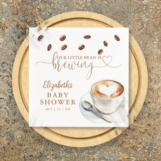 Our Little Bean Is Brewing Coffee Baby Shower Napkin (Our Little Bean Is Brewing Coffee Baby Shower Napkins)
