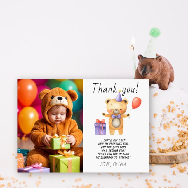 Our Little Bear Birthday Thank you Card (Creator Uploaded)