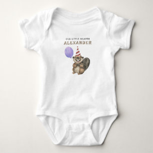 Our Little Beaver 1st Birthday  Baby Bodysuit