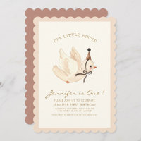 Our little Birdie Watercolor Minimal Baby Birthday