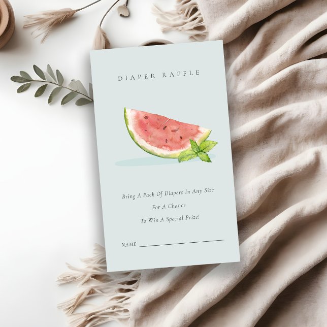 Our Little Blue Melon Diaper Raffle Baby Shower Enclosure Card (Creator Uploaded)