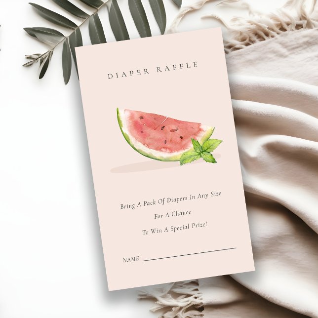 Our Little Blush Melon Diaper Raffle Baby Shower Enclosure Card (Creator Uploaded)