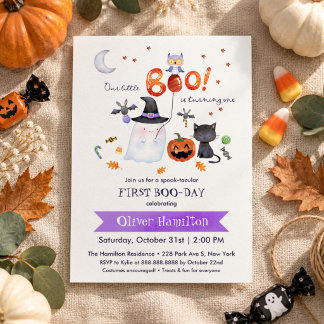 Our Little Boo 1st Birthday Halloween Invitation
