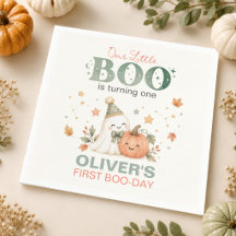 Our Little Boo 1st Birthday Halloween Napkins