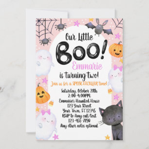 Our Little BOO 2nd Birthday Invitation Ghost