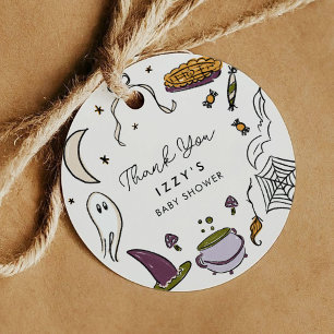 Our Little Boo Almost Due Halloween Baby Shower Favour Tags