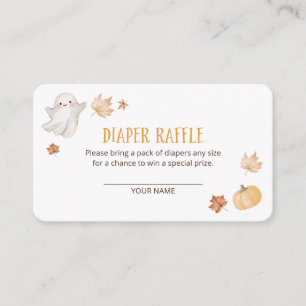 Our Little Boo Autumn Baby Shower Diaper Raffle Enclosure Card