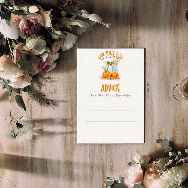 Our Little Boo Baby Shower Advice Game Enclosure Card (Creator Uploaded)