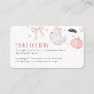 Our Little Boo Girl Baby Shower Books for Baby Enclosure Card