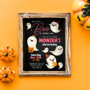 Our little Boo Girl Halloween Birthday Invitation