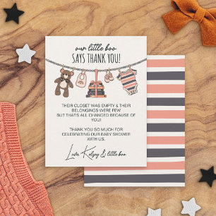 Our Little Boo Girl Pink Halloween Baby Shower Thank You Card