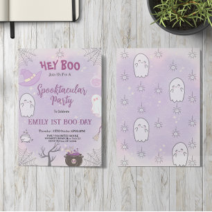 Our Little Boo Halloween 1st Birthday Invitation