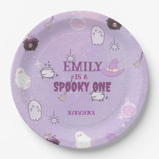  Our Little Boo Halloween 1st Birthday Paper Plate (Front)