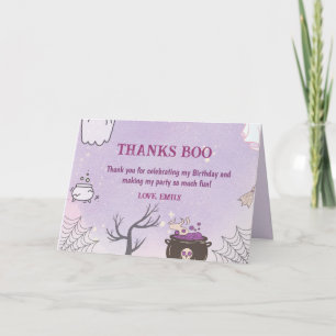 Our Little Boo Halloween 1st Birthday Thank You Card